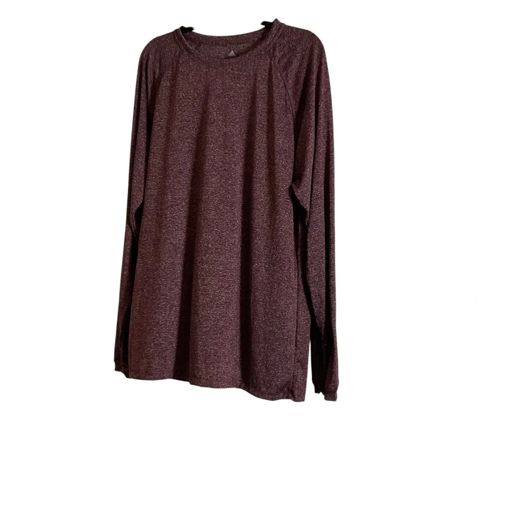 Adidas Heathered Burgundy Long Sleeve Shirt Size X-Large